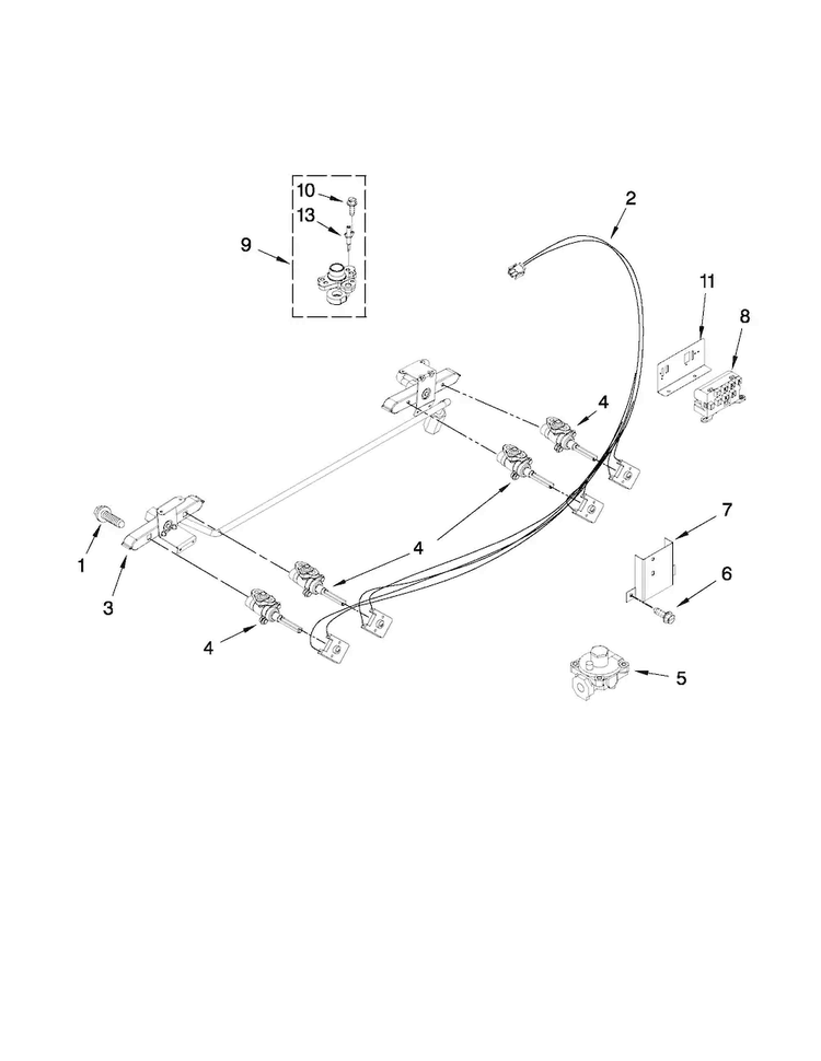 Manifold Parts Diagram and Parts List for JDS9860CDS02  Jenn-Air Range