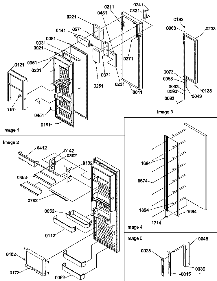 REF DOOR Diagram and Parts List for SRDE528TBW P1310302W W Amana Refrigerator