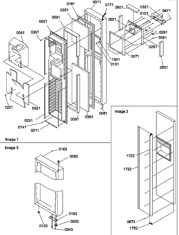 FZ DOOR Diagram and Parts List for SRDE528TBW P1310302W W Amana Refrigerator