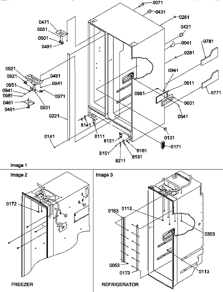 CABINET PARTS Diagram and Parts List for SRDE528TBW P1310302W W Amana Refrigerator