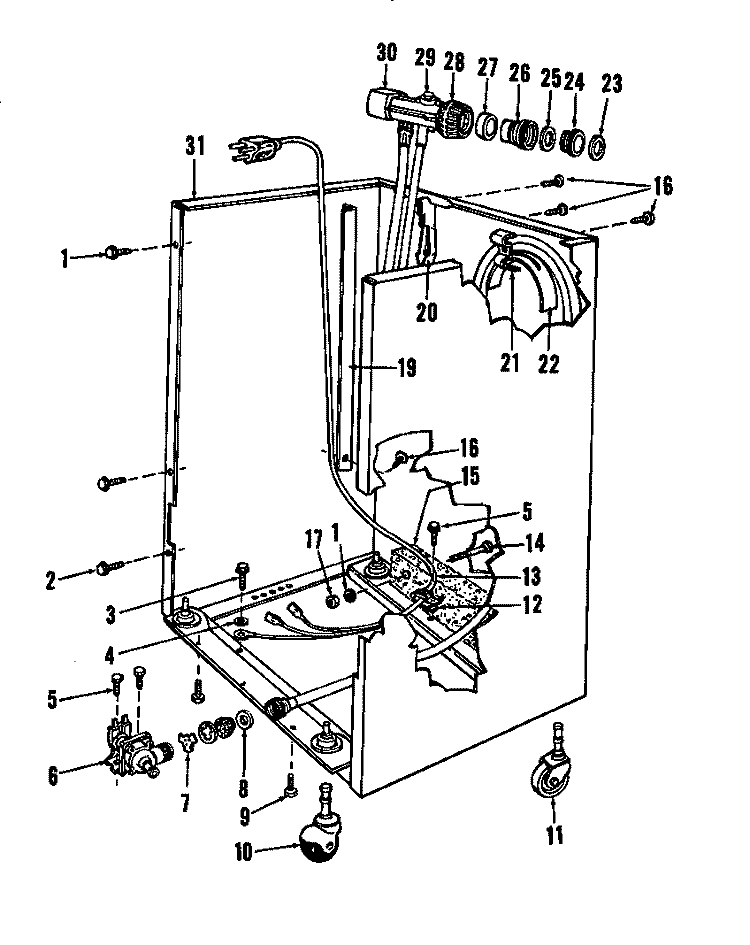 FRAME DETAILS Diagram and Parts List for DCS-211-1A DCS-211-1 A Caloric Dishwasher