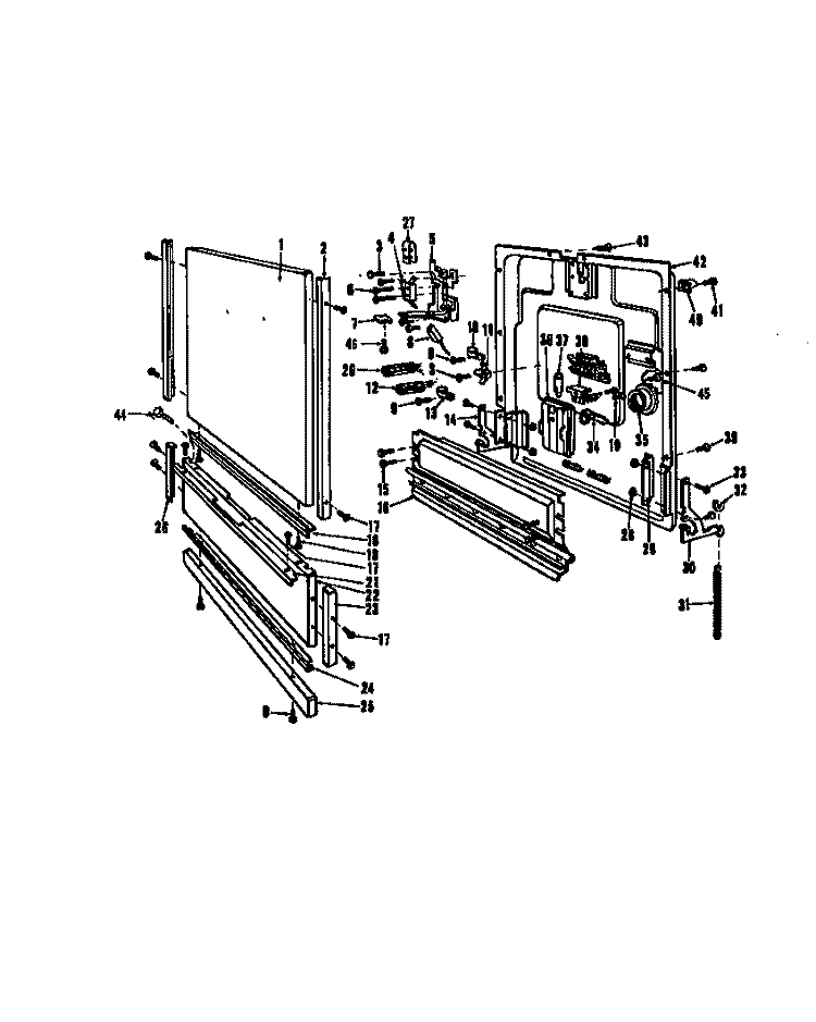 DOOR DETAILS Diagram and Parts List for DCS-215-1C DCS-215-1 C Amana Dishwasher