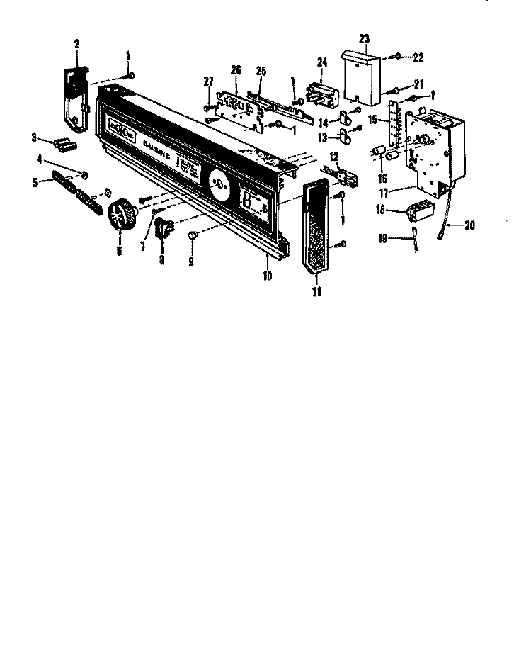 CONTROL PANEL Diagram and Parts List for DCS-211-1A DCS-211-1 A Caloric Dishwasher
