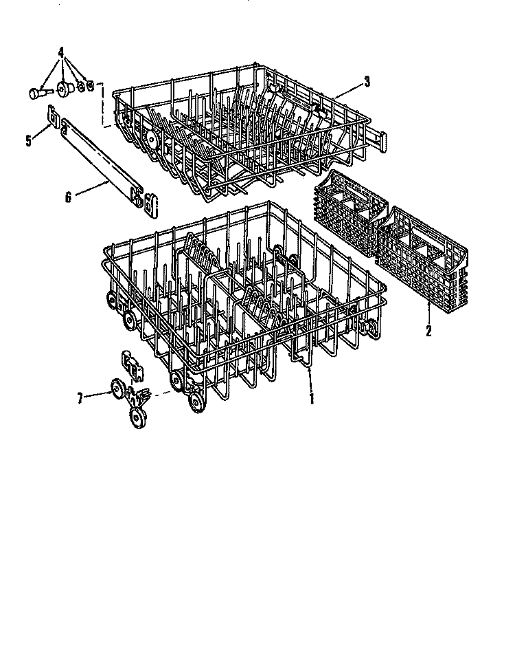 RACK DETAILS Diagram and Parts List for DCS-211-1A DCS-211-1 A Caloric Dishwasher