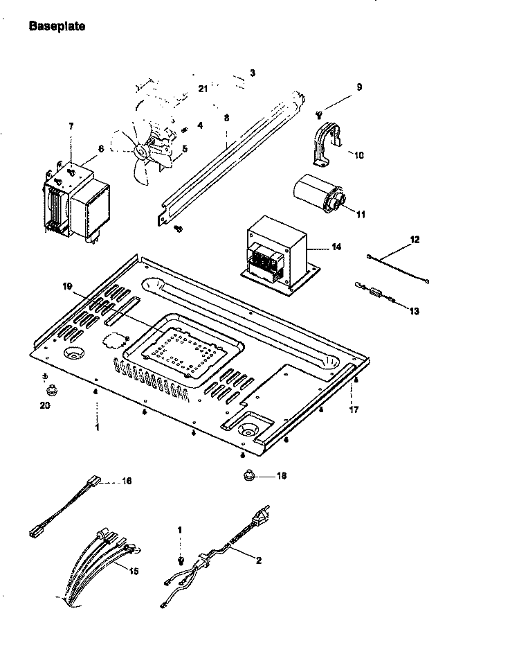 Page 3 Diagram and Parts List for CE76T P1178806M Amana Microwave