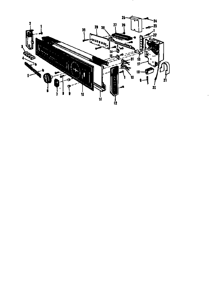 CONTROL PANEL Diagram and Parts List for DUS-205-19 DUS-205-1 9 Amana Dishwasher