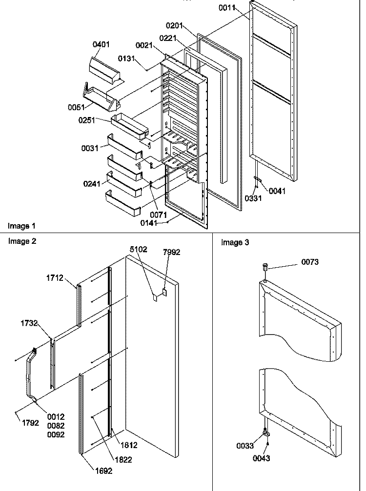 REF DOOR Diagram and Parts List for SX322S2L P1307303W L Amana Refrigerator