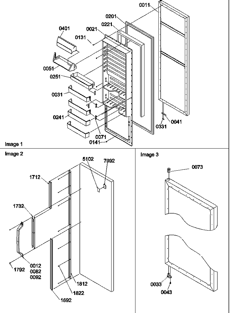 FZ DOOR ACCESSORIES Diagram and Parts List for SX322S2L P1307303W L Amana Refrigerator