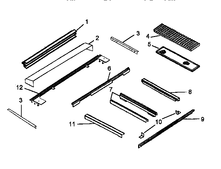 Main Top Assembly Diagram and Parts List for AGDS901E P1131824NE Amana Range