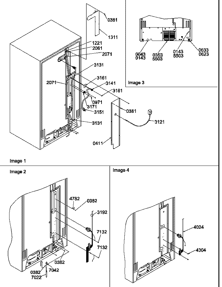 CABINET BACK Diagram and Parts List for SX322S2L P1307303W L Amana Refrigerator