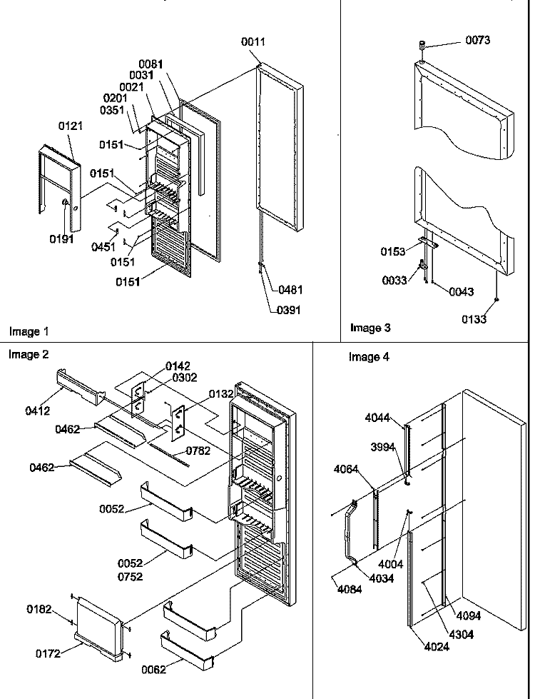 REF DOOR Diagram and Parts List for SRD325S5E P1307203W E Amana Refrigerator