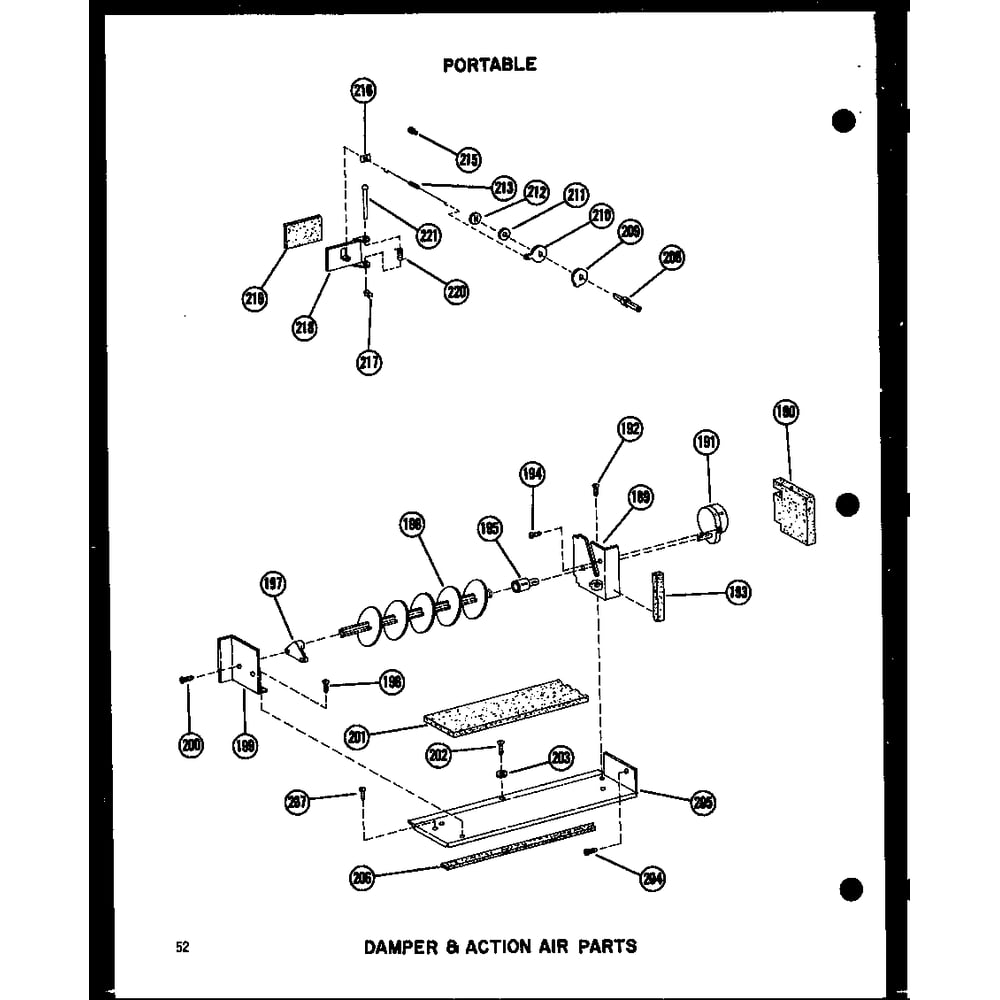 Damper & Action Air Parts Diagram and Parts List for 109-2J P54390-83R Amana Air Conditioner