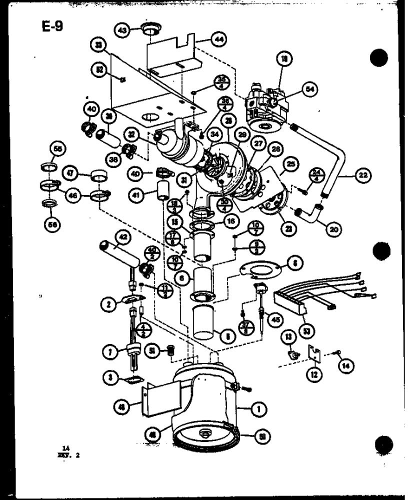 Pump And Heat Transfer Module Diagram and Parts List for EGHW100DA-3 P68745-2F Amana Furnace