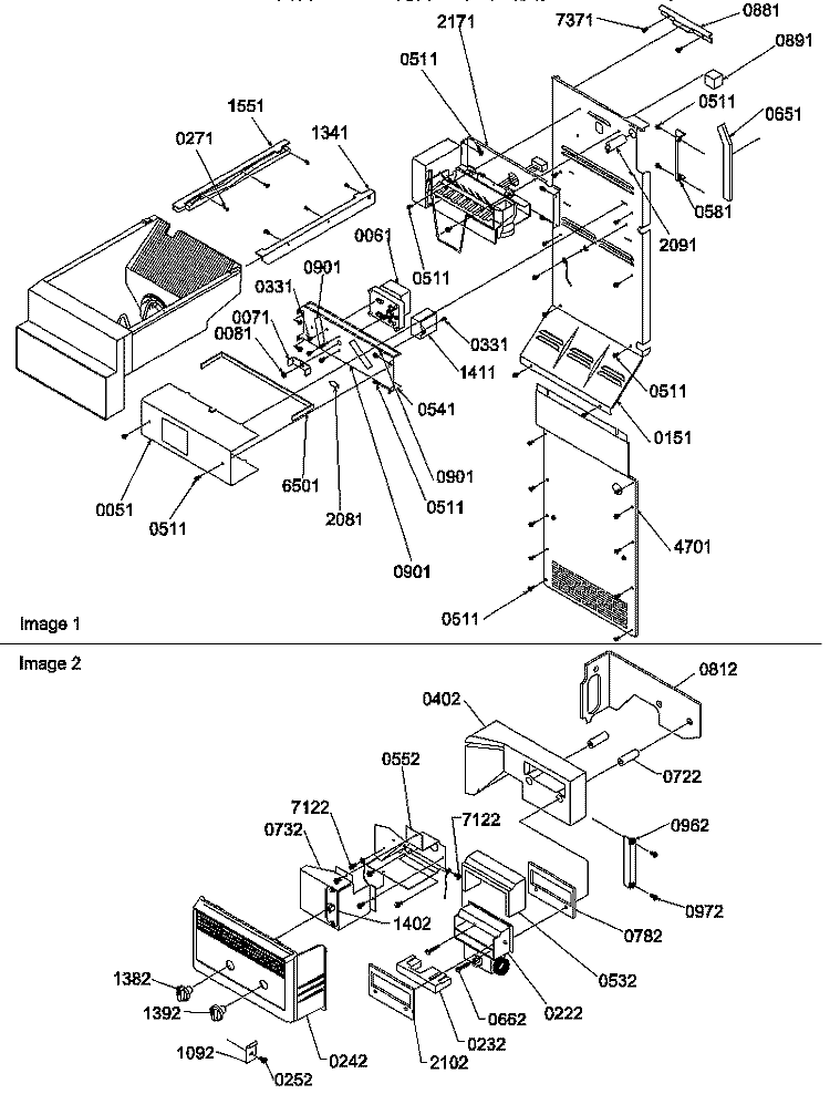 ICE MAKER / CONTROL ASSY Diagram and Parts List for SRD325S5E P1307203W E Amana Refrigerator