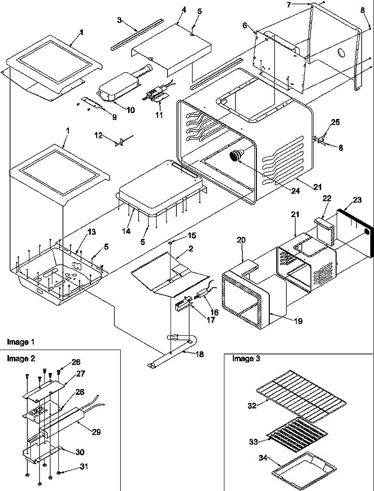 CAVITY Diagram and Parts List for ARG7600WW P1143325NWW Amana Range