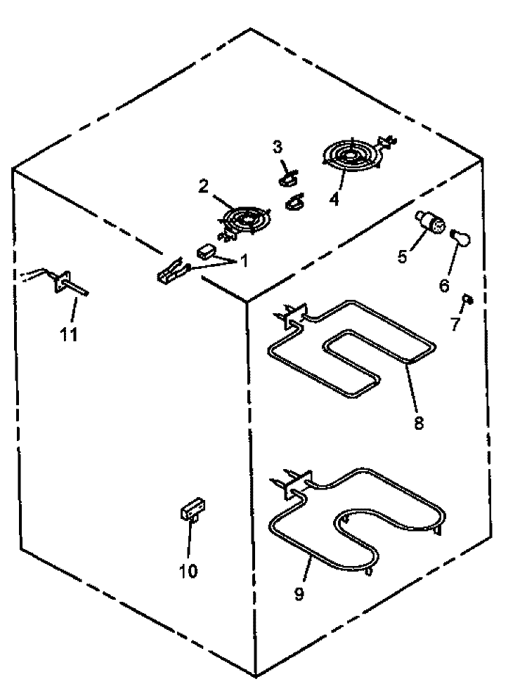 ELECTRICAL COMPONENTS Diagram and Parts List for CARR630WW P1143437NWW Amana Range