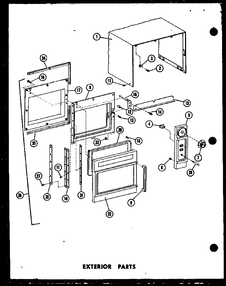 EXTERIOR PARTS Diagram and Parts List for ML-3 P7450201M Amana Microwave