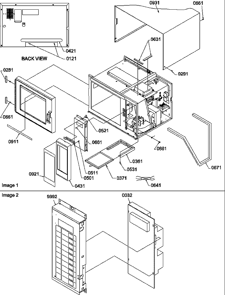 OUTER CABINET / CONTROL PANEL Diagram and Parts List for RFS11MPLWT P1300302M Amana Microwave