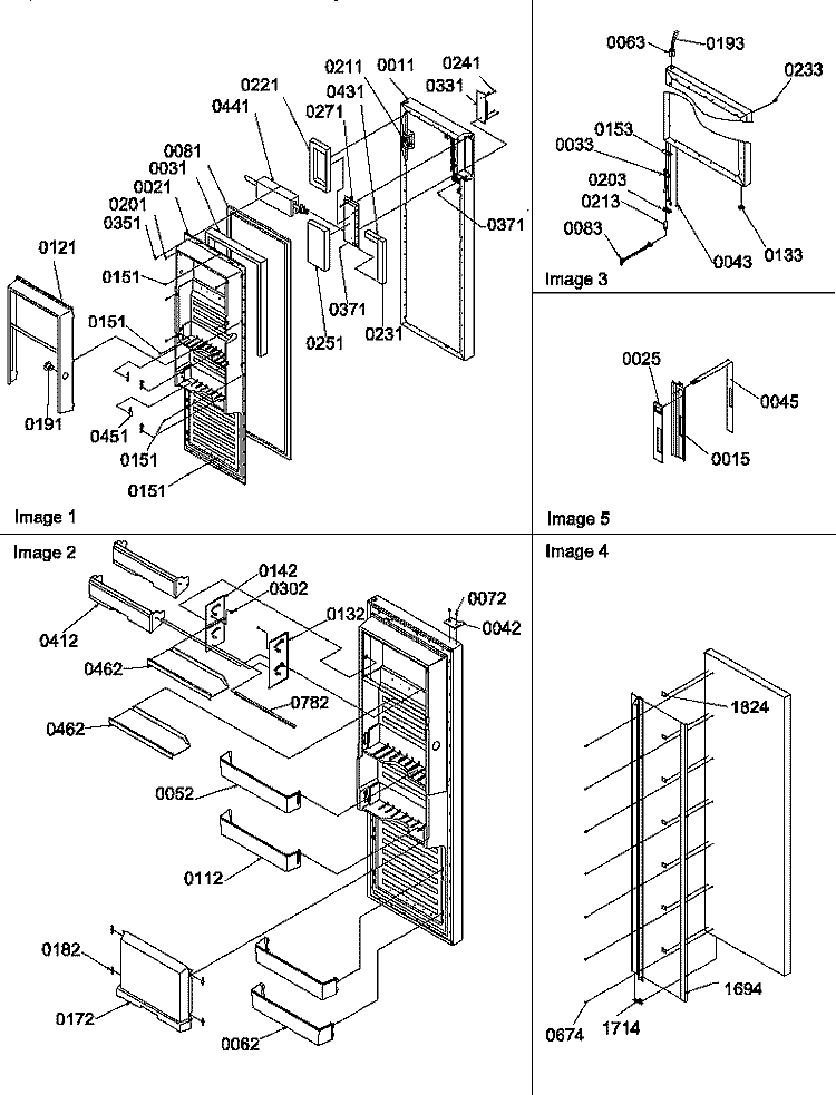 REF DOOR Diagram and Parts List for SRDE327S3E P1307106W E Amana Refrigerator