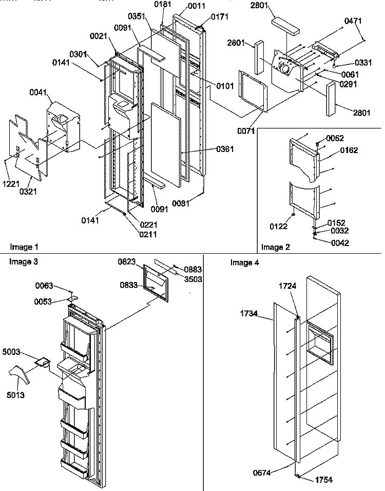 FZ DOOR Diagram and Parts List for SRDE327S3E P1307106W E Amana Refrigerator