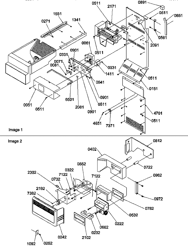 ICE MAKER / CONTROL ASSY Diagram and Parts List for SRDE327S3E P1307106W E Amana Refrigerator