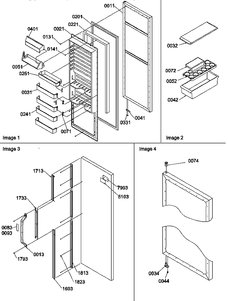 REF DOOR & ACCESSORIES Diagram and Parts List for SXD322L P1305703W L Amana Refrigerator