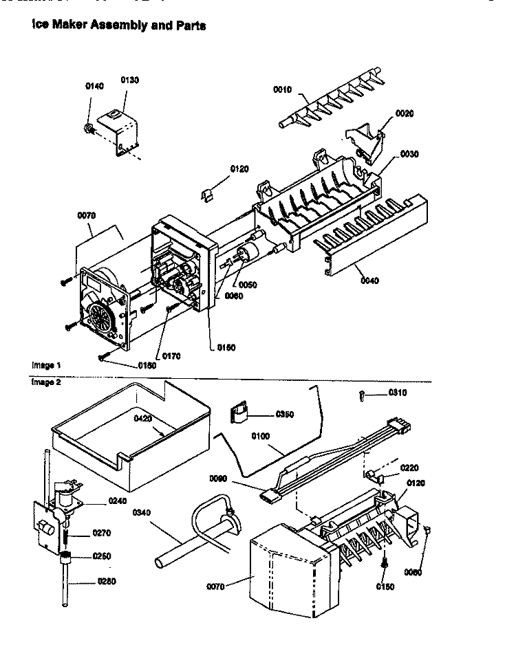 ICE MAKER ASSY AND PARTS Diagram and Parts List for TH25TW P1303001W W Amana Refrigerator