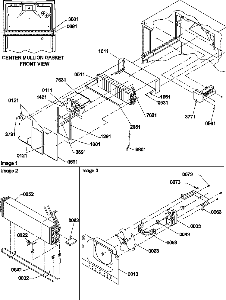 EVAP AND FAN MOTOR ASSEMBLIES Diagram and Parts List for TR18TW P1303101W W Amana Refrigerator