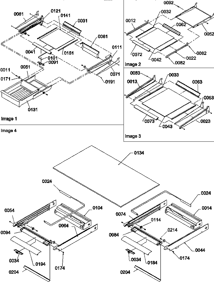 SHELVING ASSEMBLIES Diagram and Parts List for TR18TW P1303101W W Amana Refrigerator