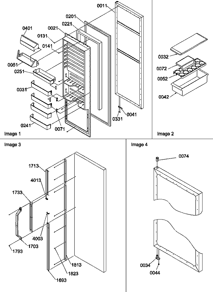 REF DOOR AND ACCESSORIES Diagram and Parts List for SXD22S2W P1303512W W Amana Refrigerator