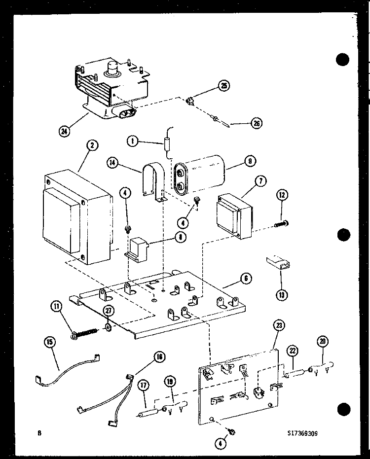 Page 3 Diagram and Parts List for RR-9TA P7474901M Amana Microwave