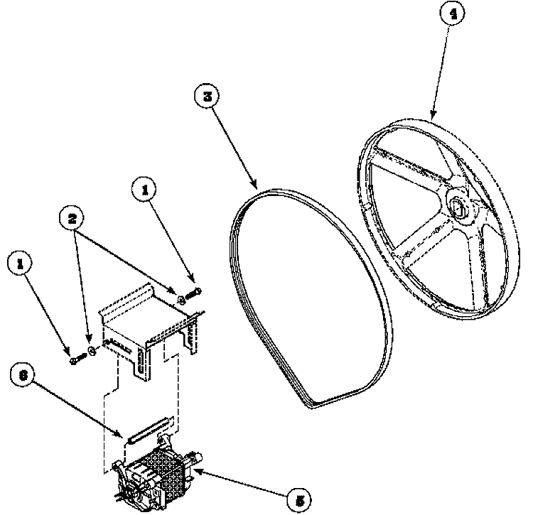 MOTOR AND BELT Diagram and Parts List for LTC85AW PLTC85AW Amana Washer