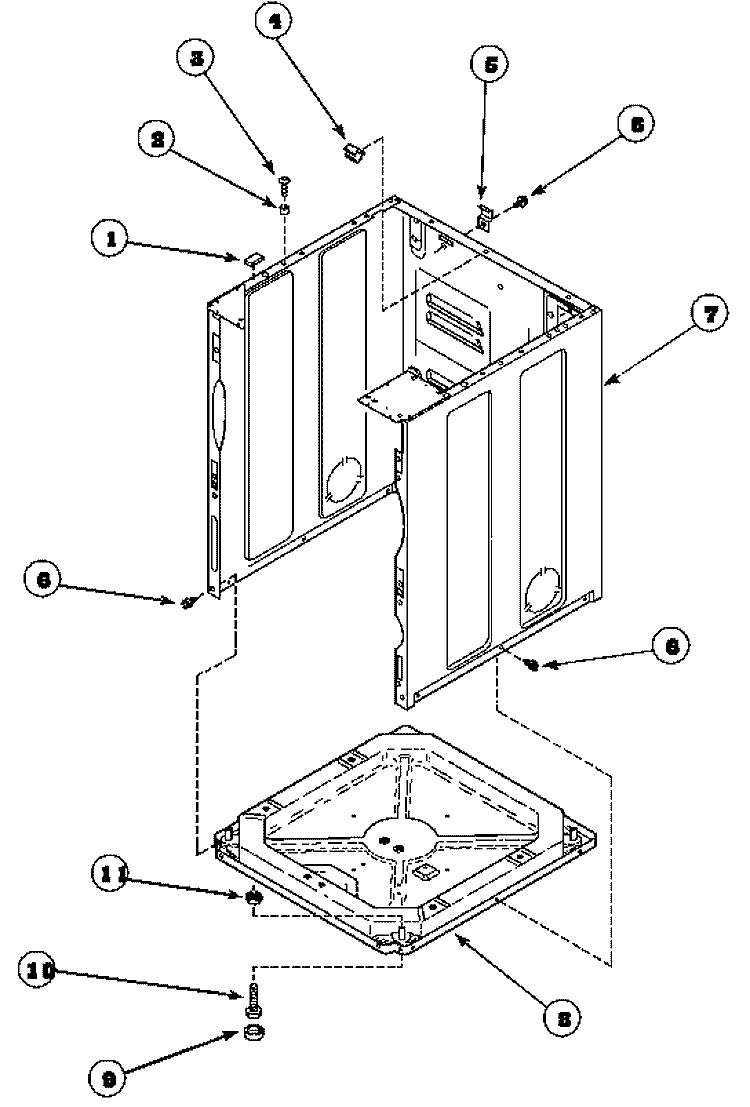 CABINET AND BASE Diagram and Parts List for LTC85AW PLTC85AW Amana Washer