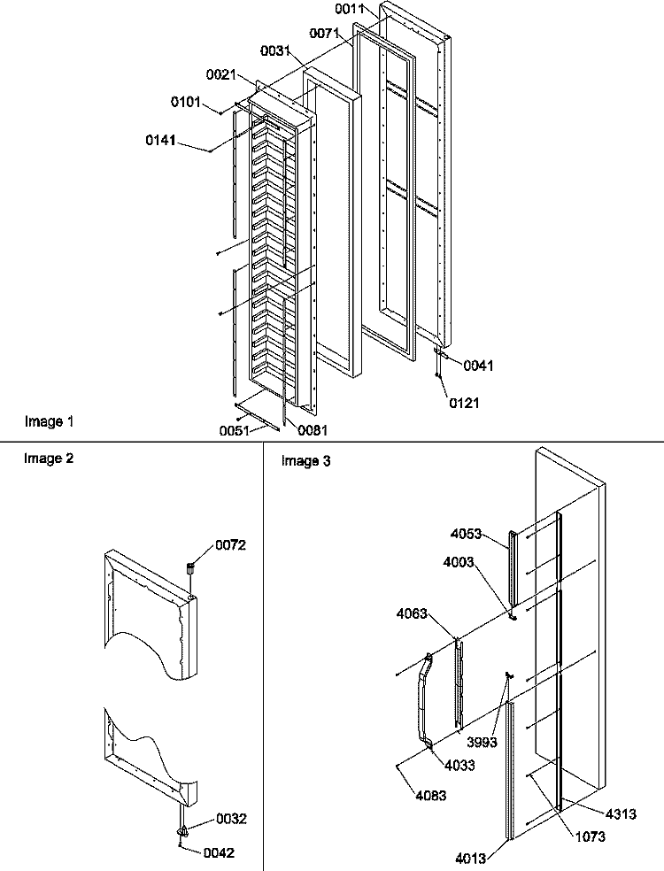 FZ DOOR Diagram and Parts List for SS25TL P1194004W L Amana Refrigerator