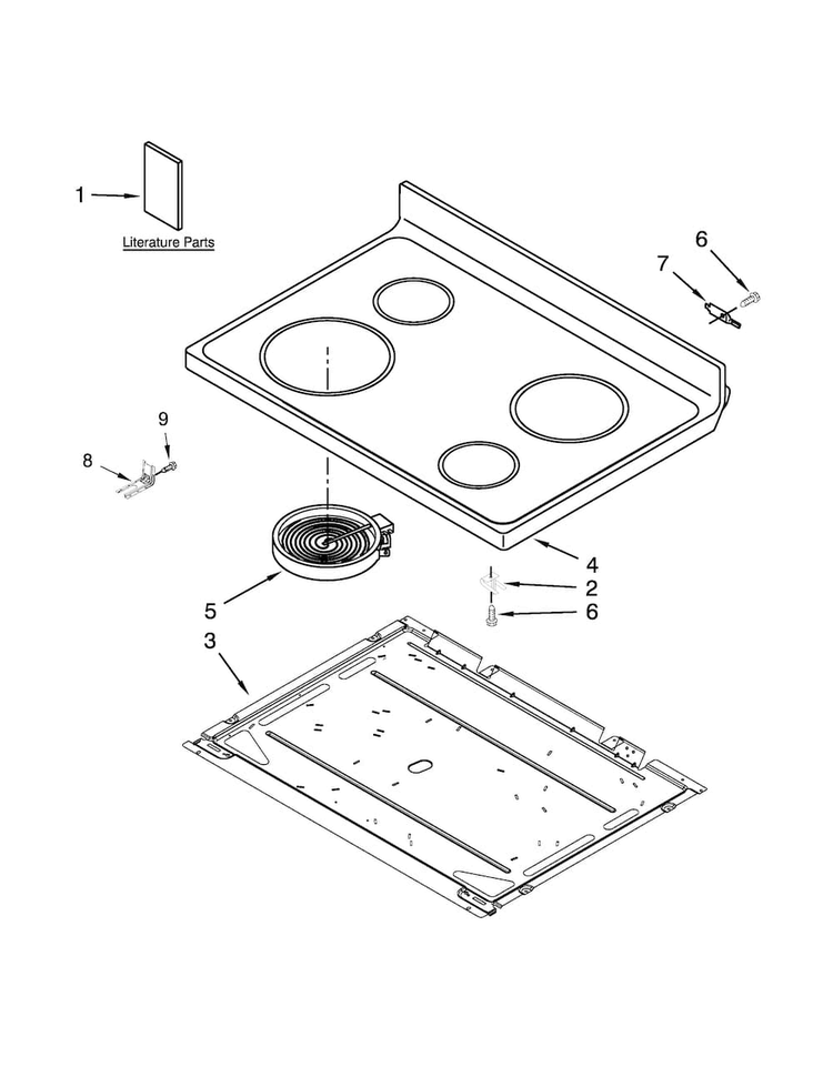 Cooktop Parts Diagram and Parts List for AER5330BAB0  Amana Range