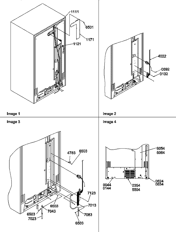 CABINET BACK Diagram and Parts List for SS25TL P1194004W L Amana Refrigerator