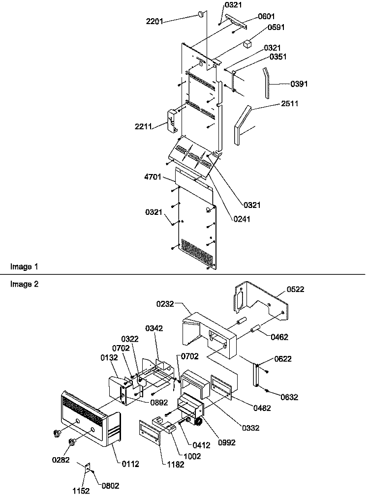 CONTROL ASSY Diagram and Parts List for SS25TL P1194004W L Amana Refrigerator