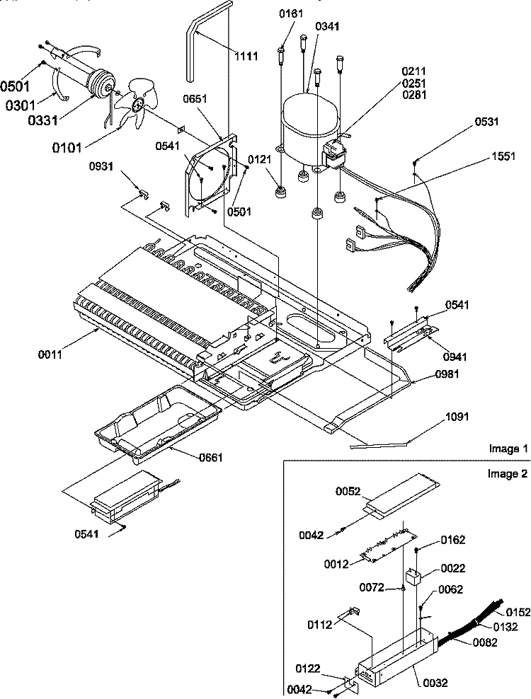MACHINE COMPARTMENT Diagram and Parts List for SBDE20TPE P1190904W E Amana Refrigerator