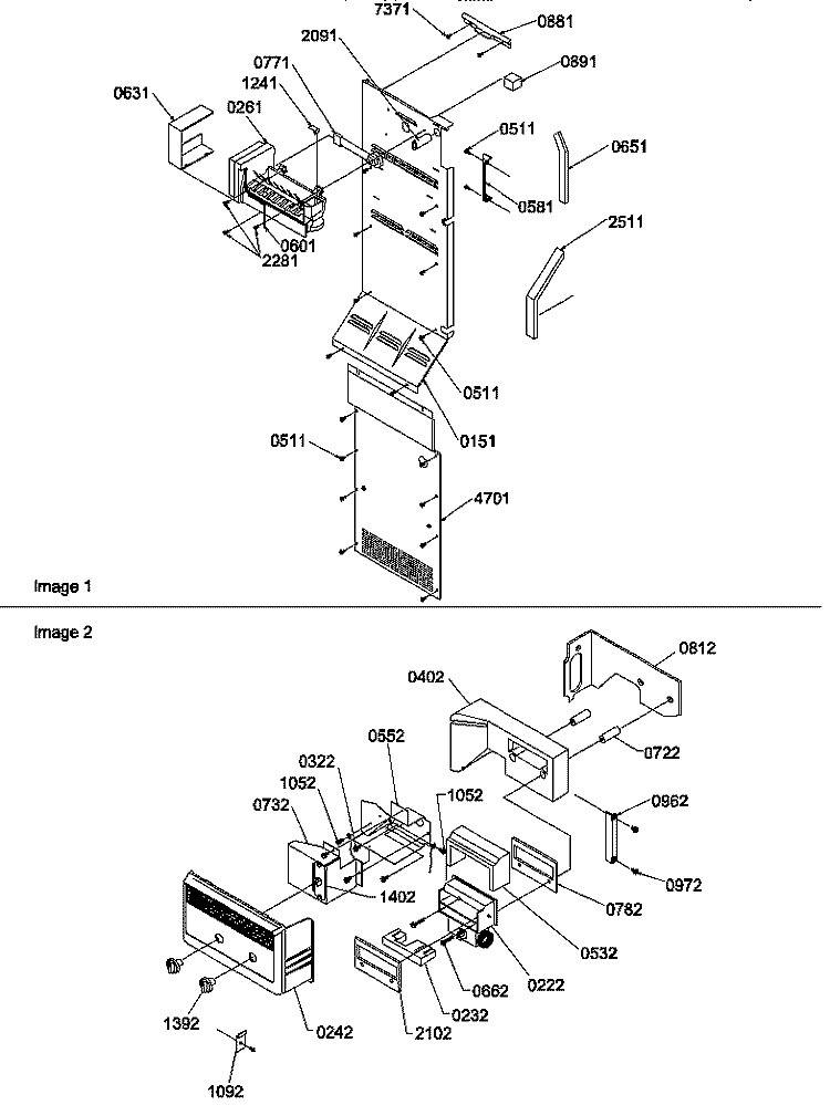ICE MAKER / CONTROL ASSEMBLIES Diagram and Parts List for SBI20S2W P1190710W W Amana Refrigerator