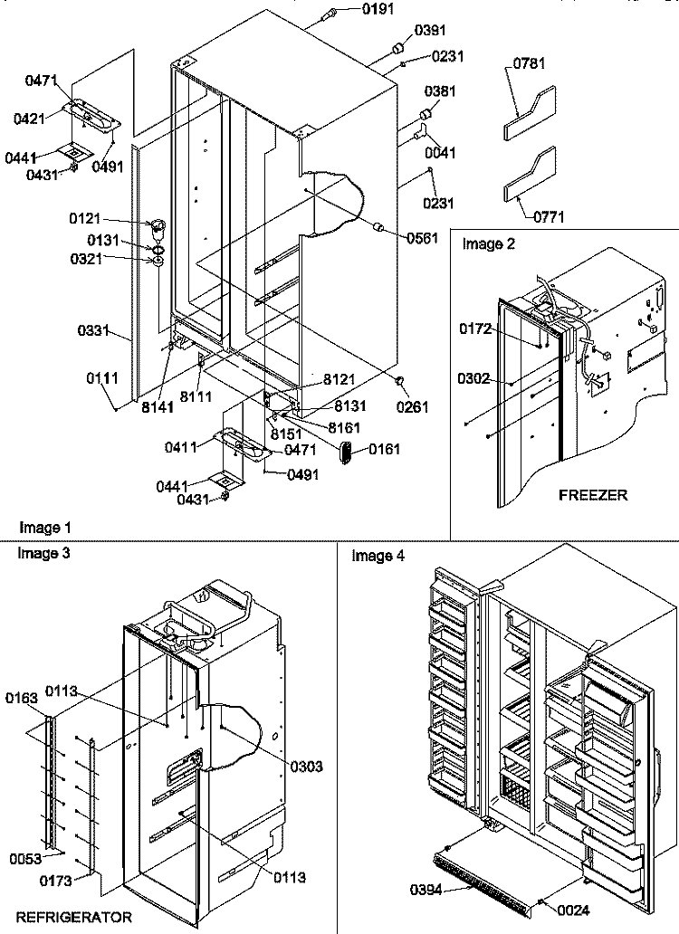 CABINET PARTS AND TOE GRILLE Diagram and Parts List for SX22SW P1190210W W Amana Refrigerator