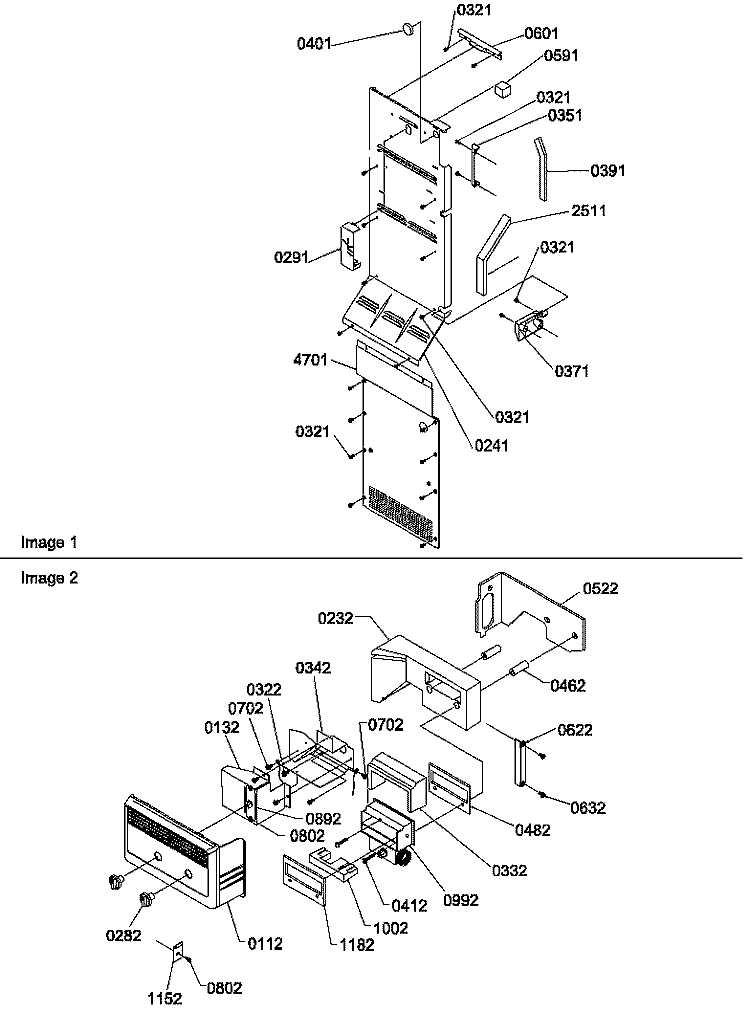 CONTROL ASSY Diagram and Parts List for SX22SW P1190210W W Amana Refrigerator