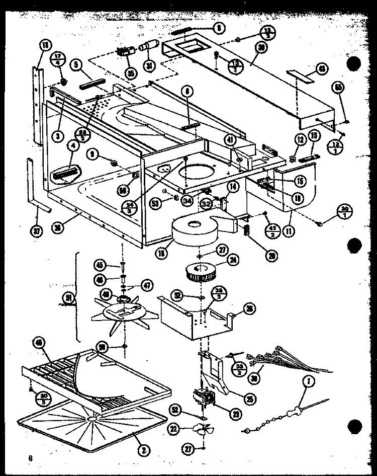 Page 3 Diagram and Parts List for MVH-1020 P7664703M Amana Microwave