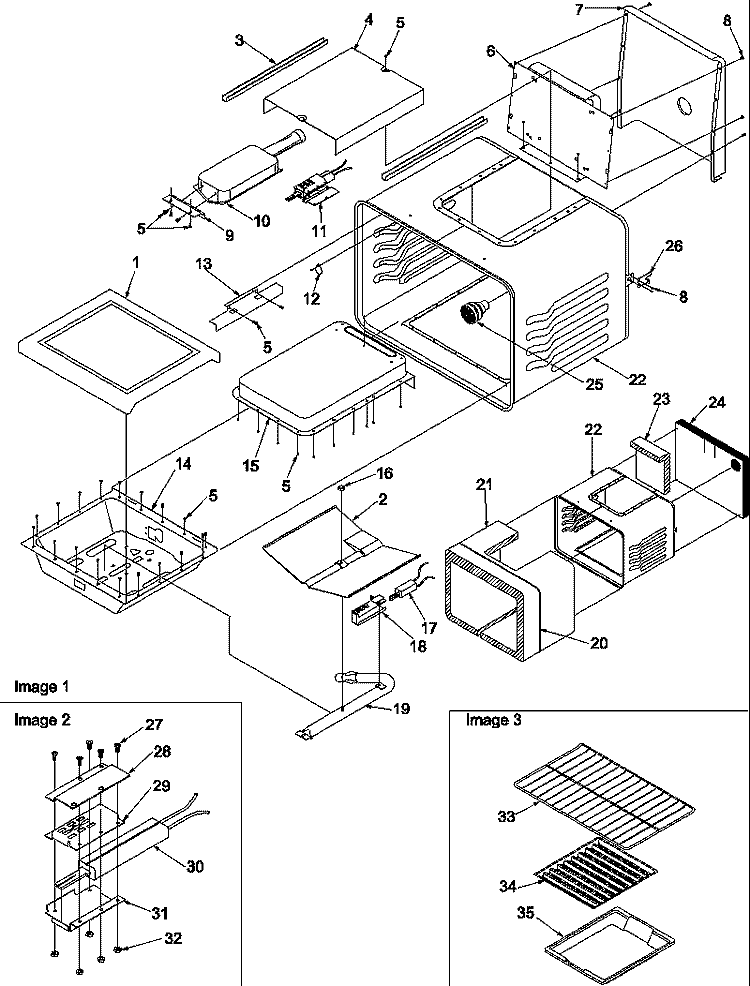 CAVITY Diagram and Parts List for ARG7301W P1143324NWW Amana Range