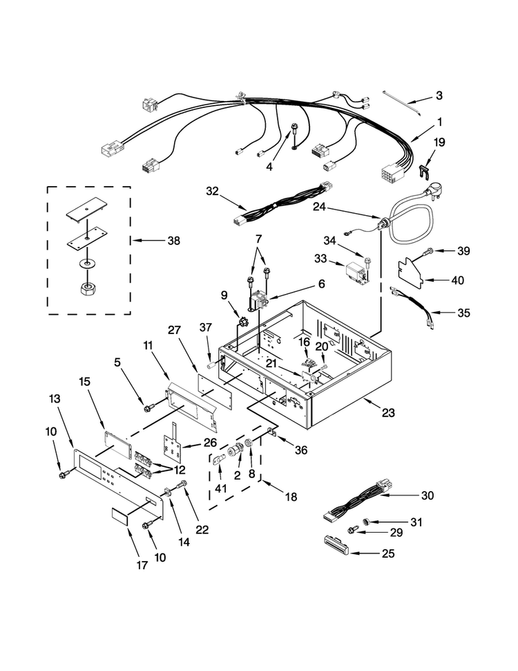 Control Panel And Separator Parts Diagram and Parts List for MLG25PRAWW0  Maytag Dryer