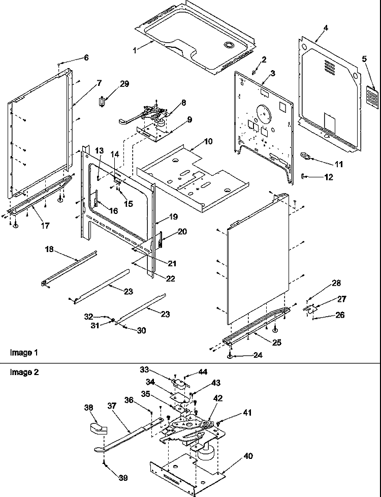CABINET Diagram and Parts List for ARR6300WW P1143456NWW Amana Range