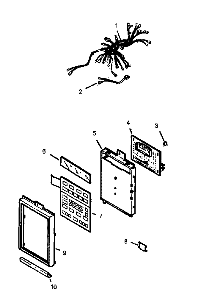 PANEL ASSY Diagram and Parts List for MVH220E P1195204M Amana Microwave