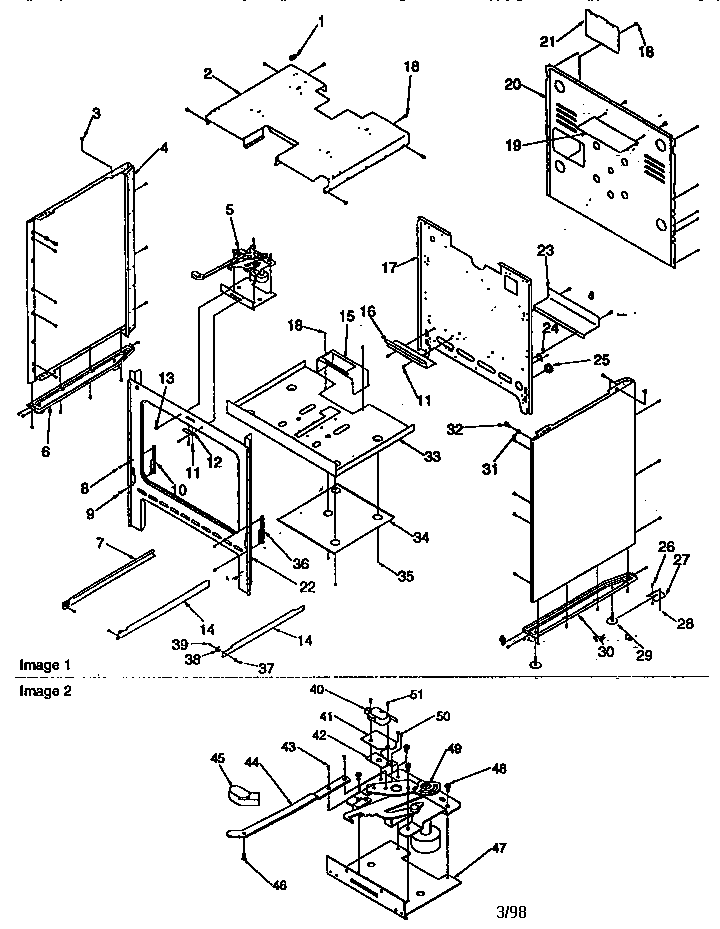 Cabinet Diagram and Parts List for ARG7200L-P1143316NL  Amana Range
