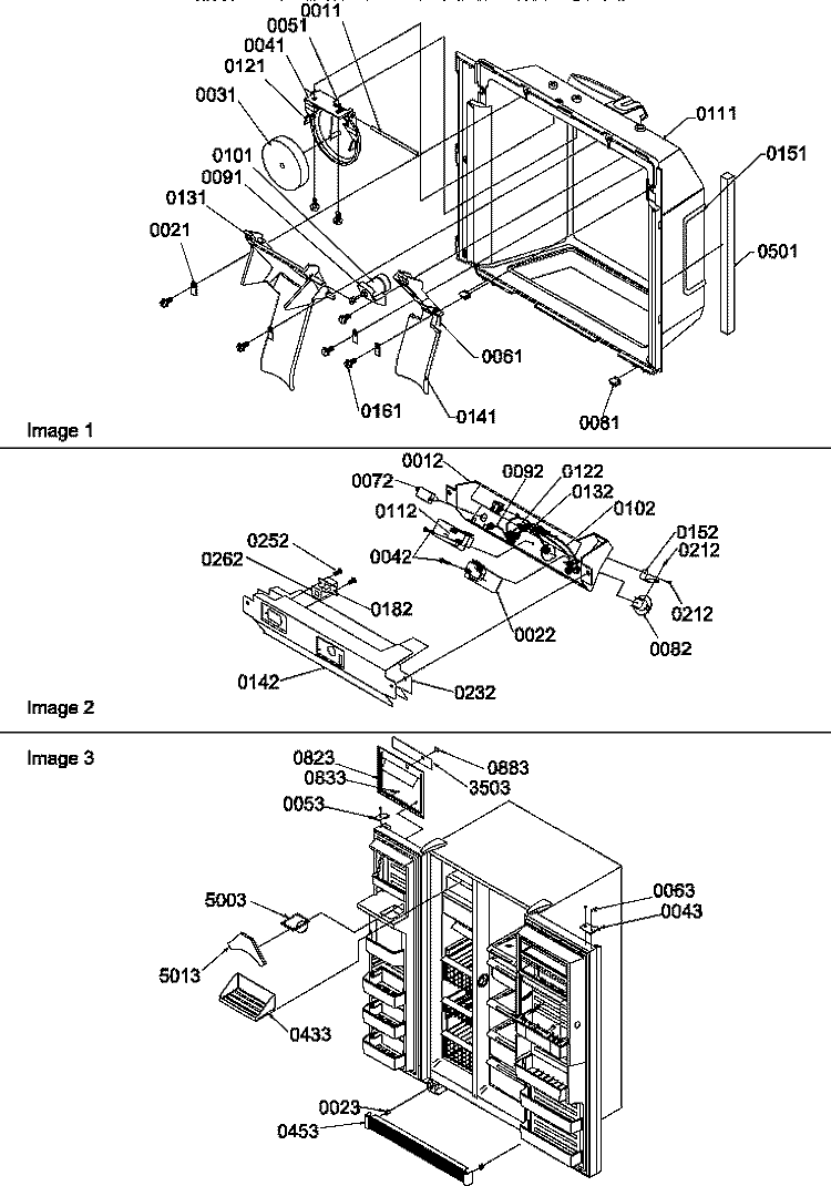 ICE - WATER CAV / ELEC BRKT ASSY / TOE GRILLE Diagram and Parts List for SRDE528TW P1312601W W Amana Refrigerator
