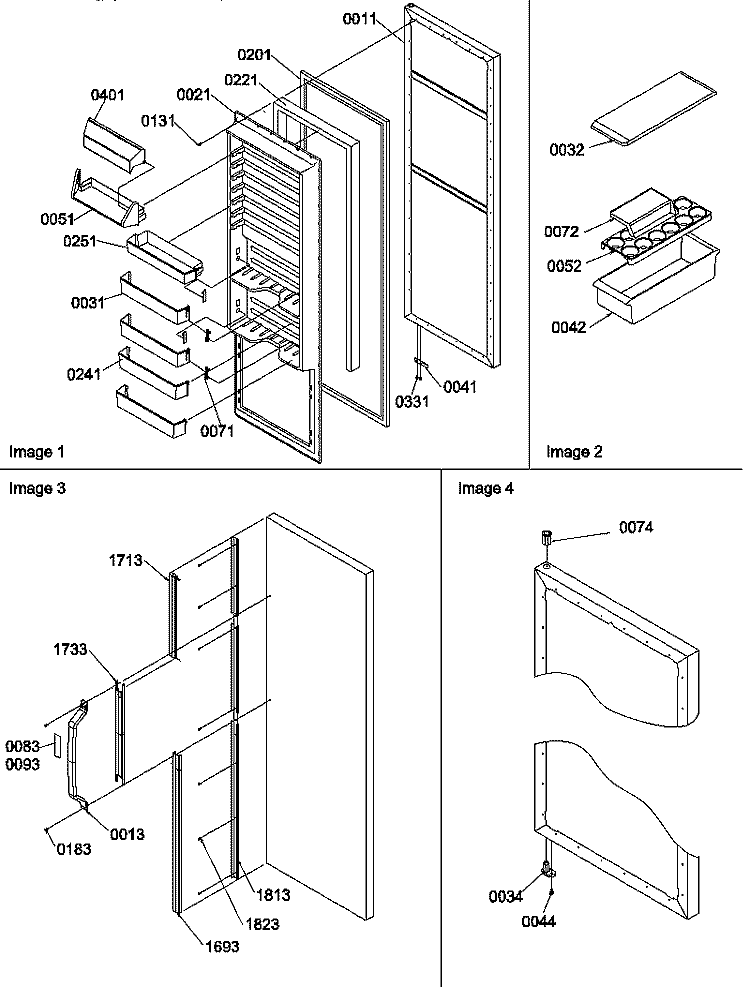 REF DOOR AND ACCESSORIES Diagram and Parts List for SXD322L P1313901W L Amana Refrigerator