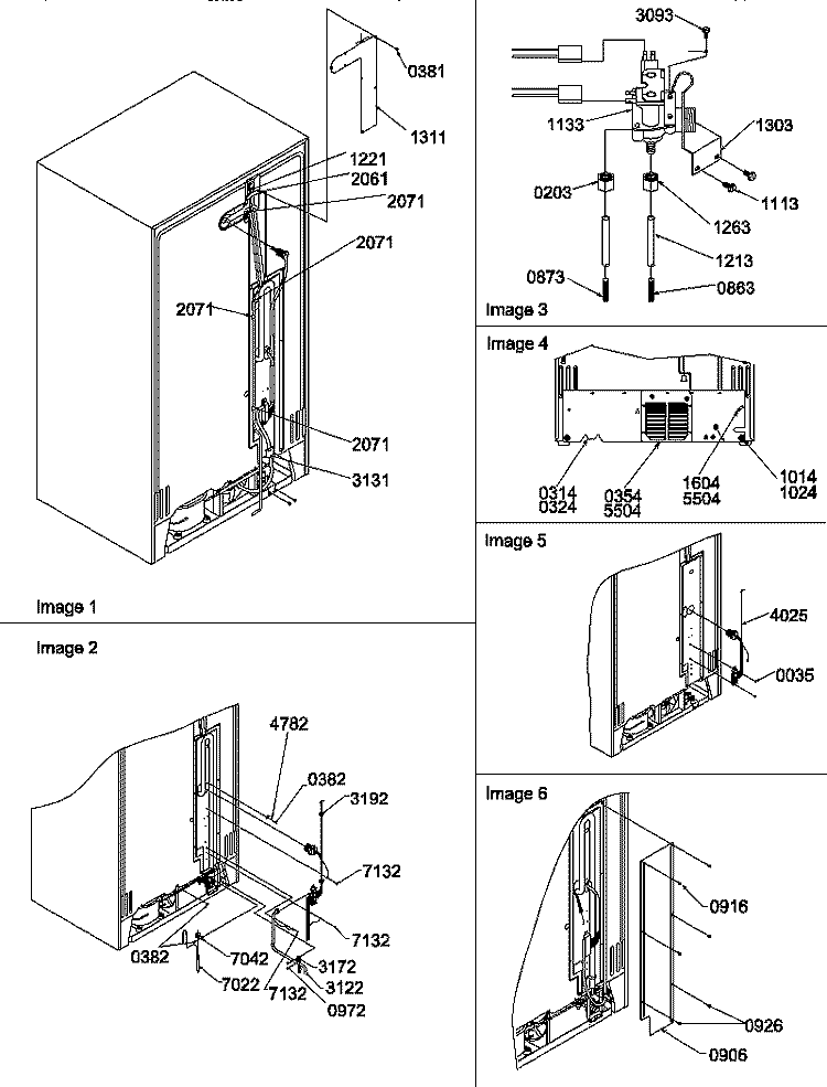 CABINET BACK Diagram and Parts List for SXD322L P1313901W L Amana Refrigerator